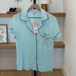 NWT Eberjey GISELE Relaxed Short PJ Set in - Surf Spray/Agave - S